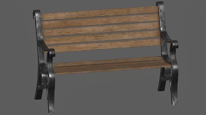 Park Bench Low-poly 3D model