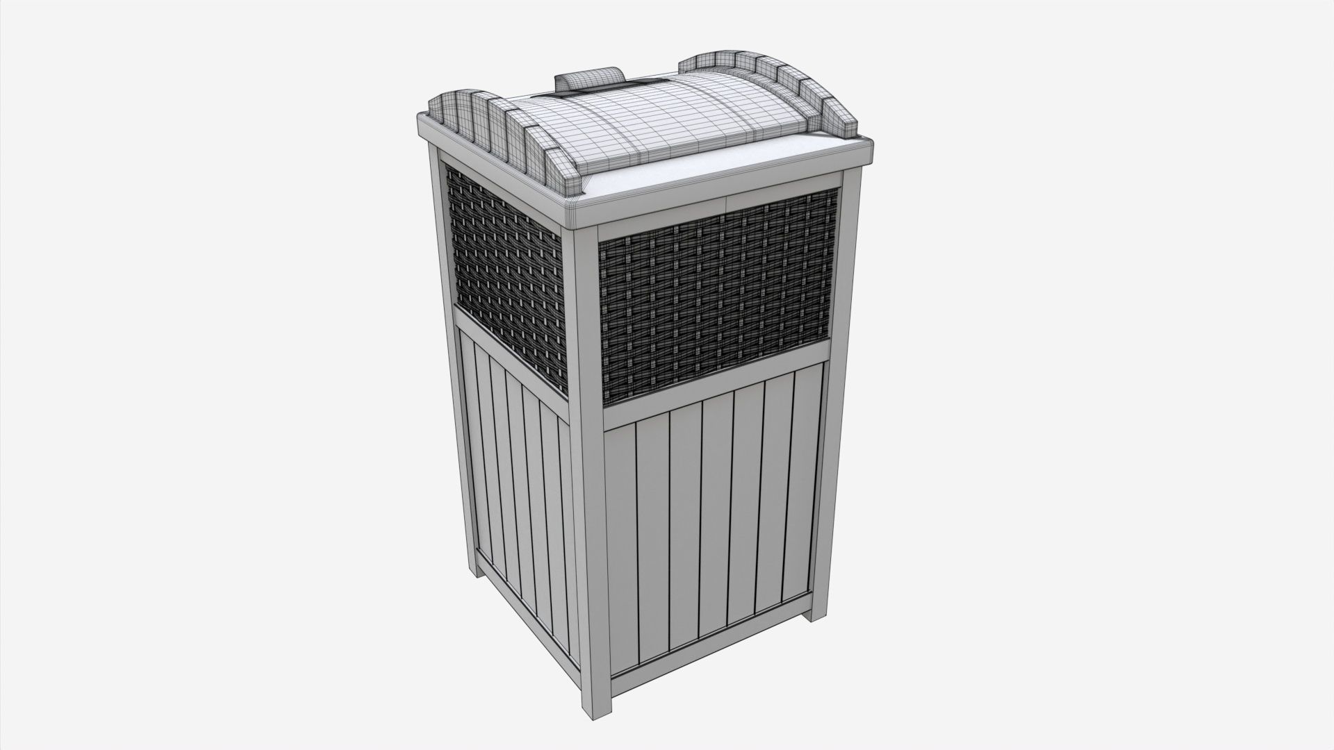 Outdoor trash can 3D model_7