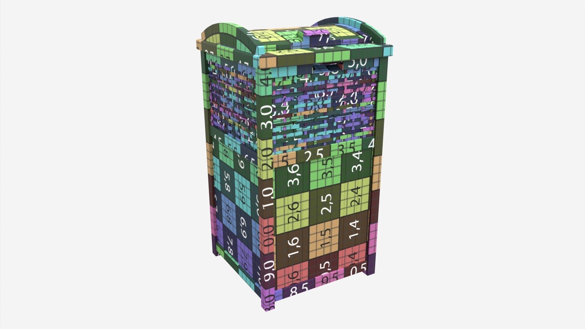 Outdoor trash can 3D model_8