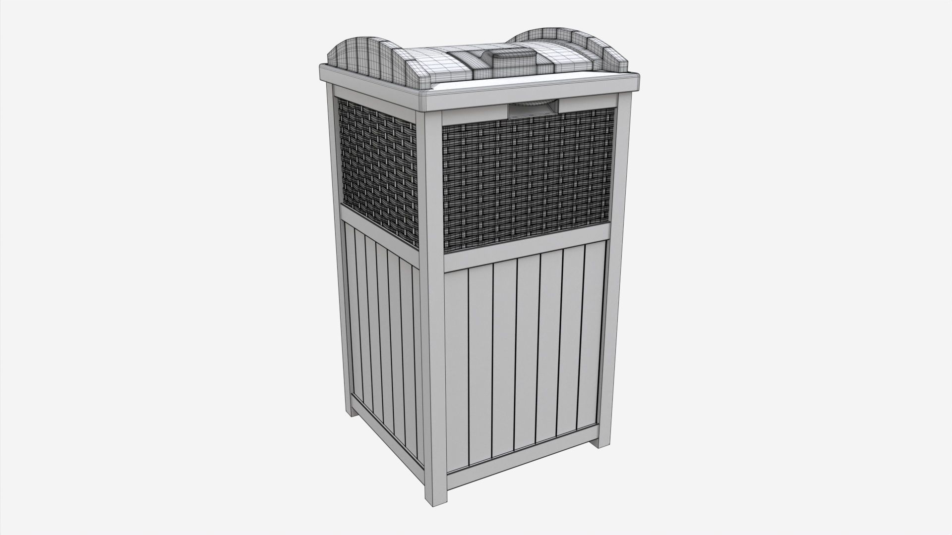 Outdoor trash can 3D model_6