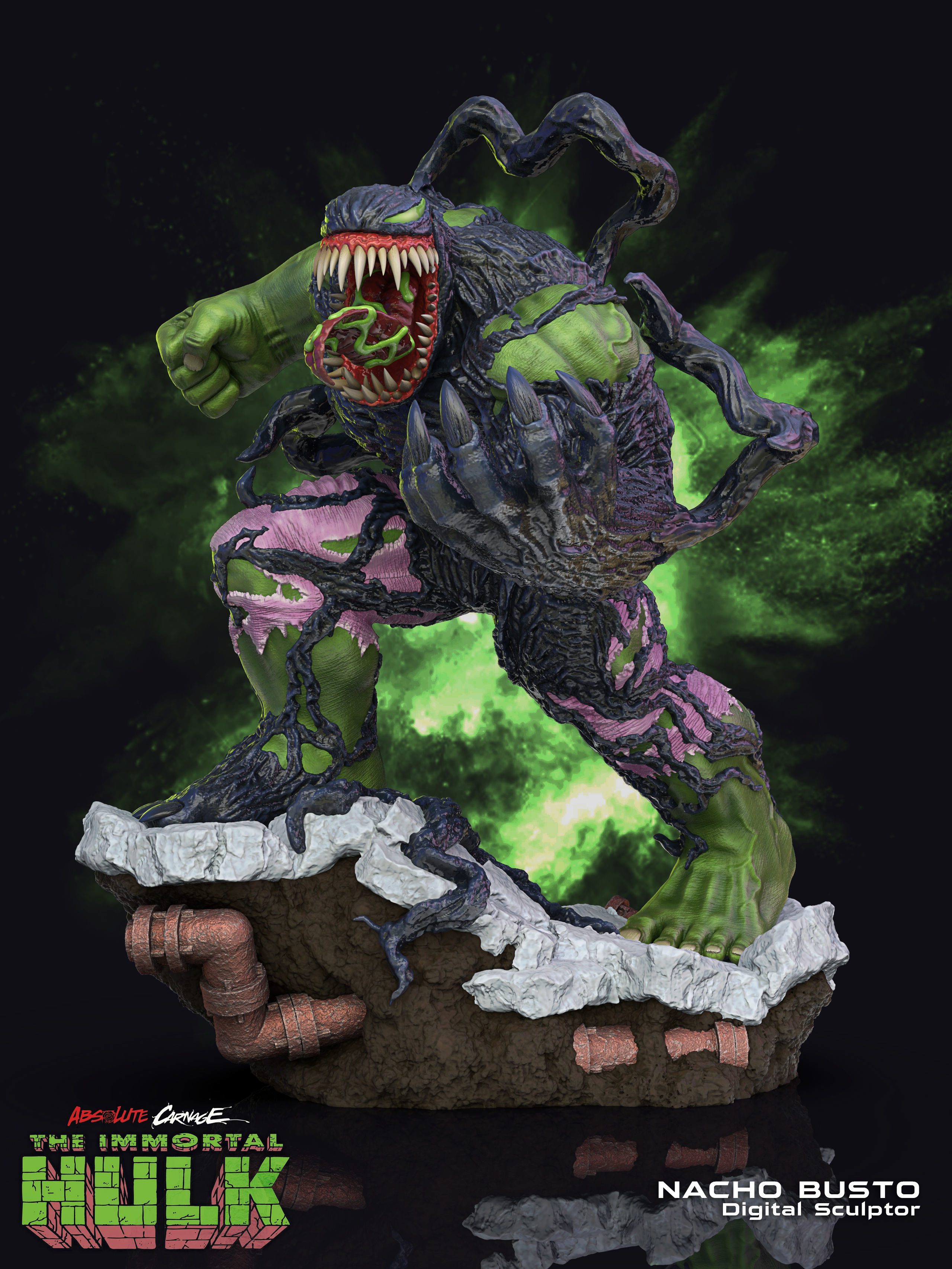 Venomized Hulk - Marvel for 3d print model 3D print model_1