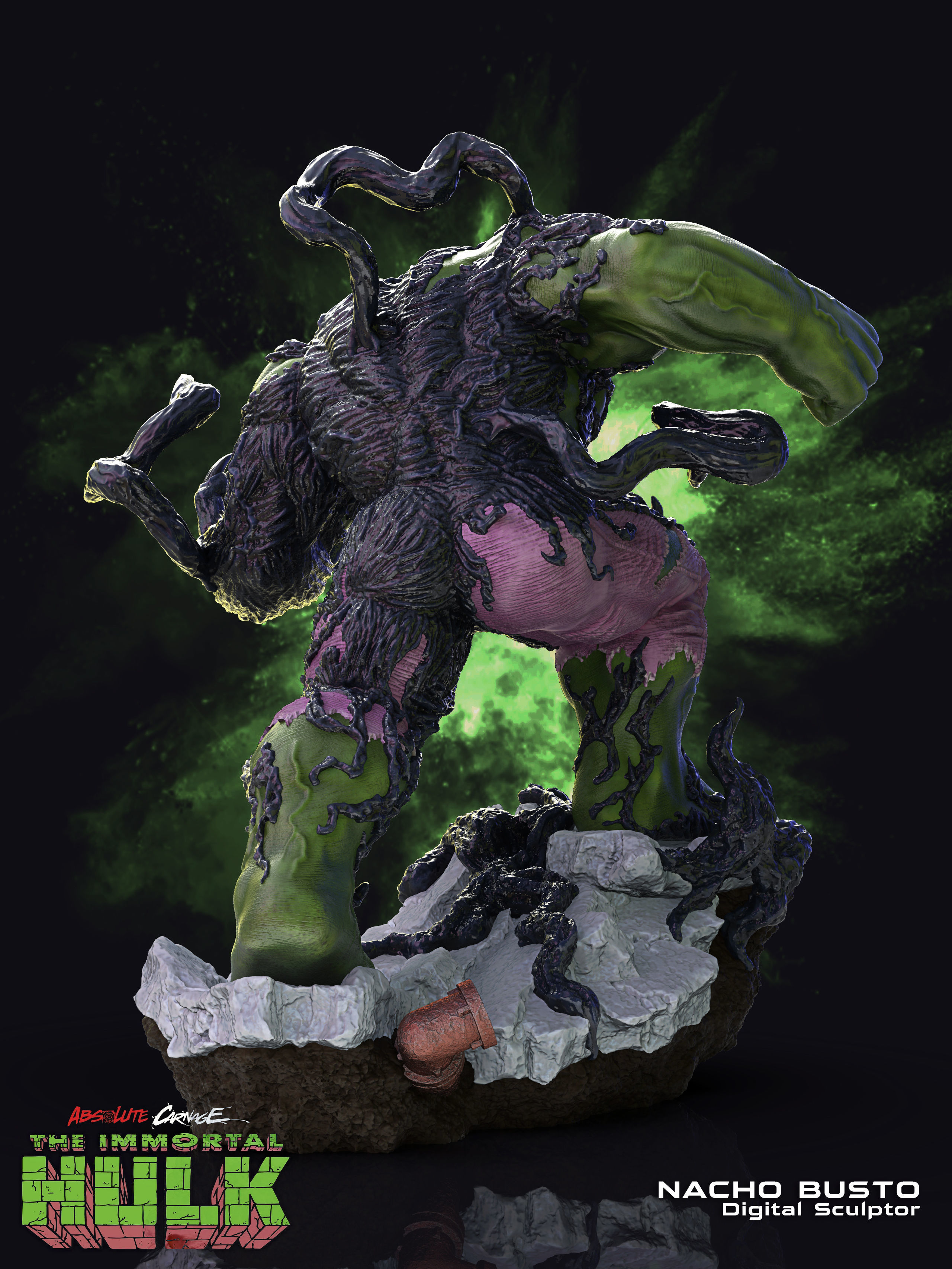 Venomized Hulk - Marvel for 3d print model 3D print model_2