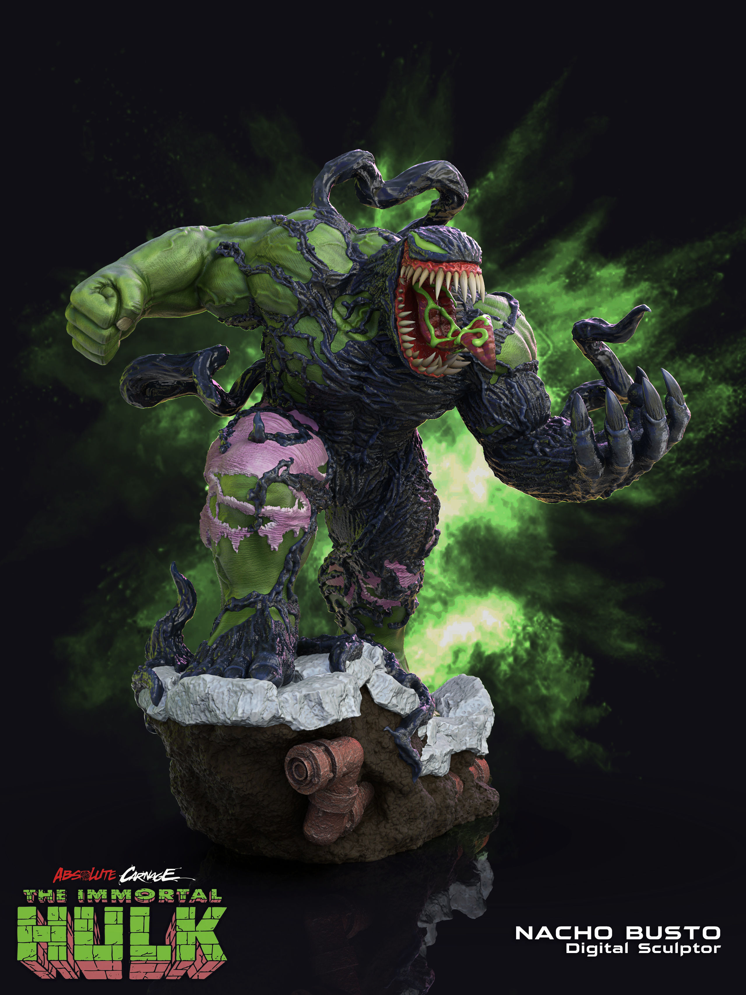 Venomized Hulk - Marvel for 3d print model 3D print model_4