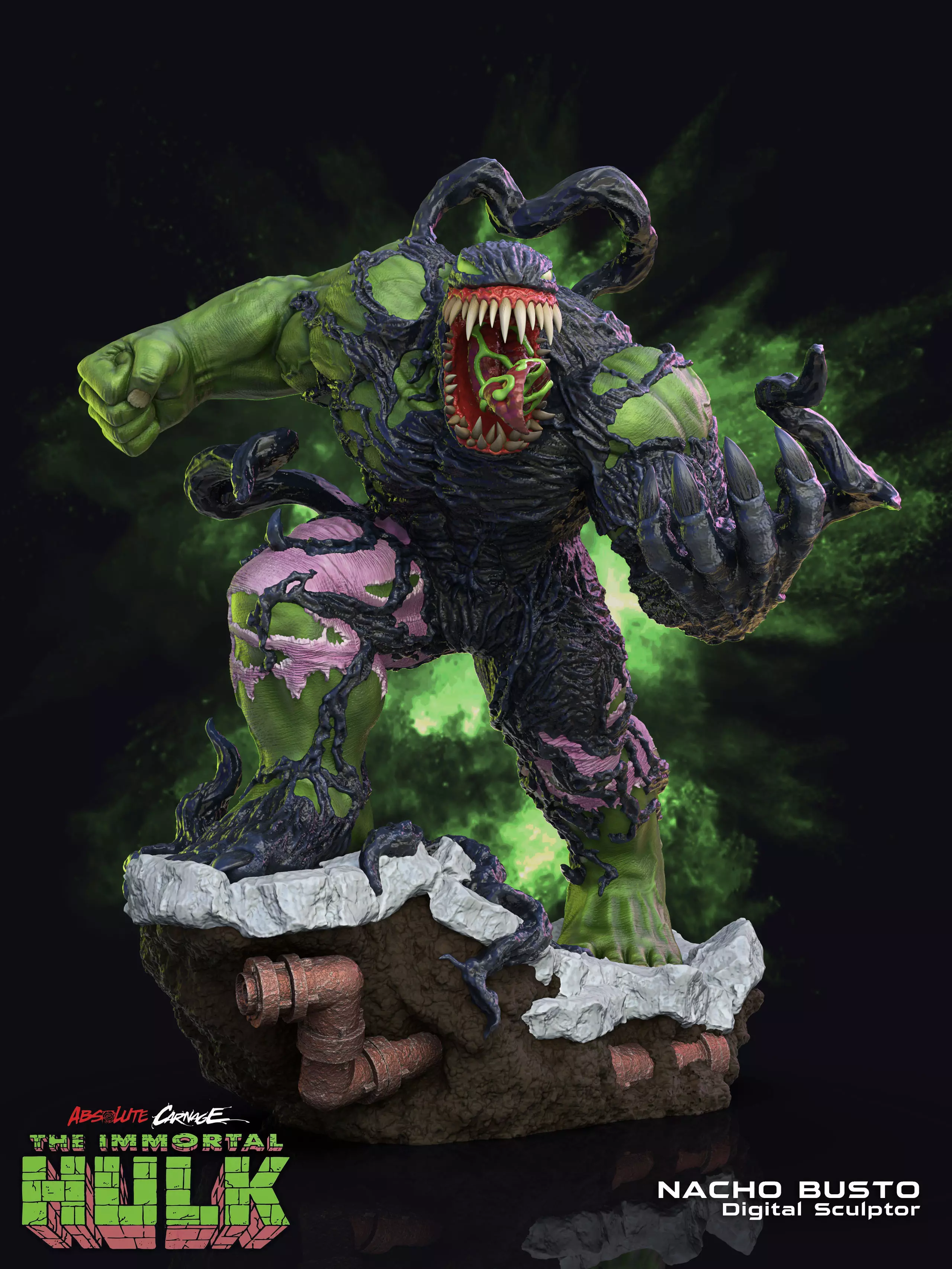 Venomized Hulk - Marvel for 3d print model 3D print model_0