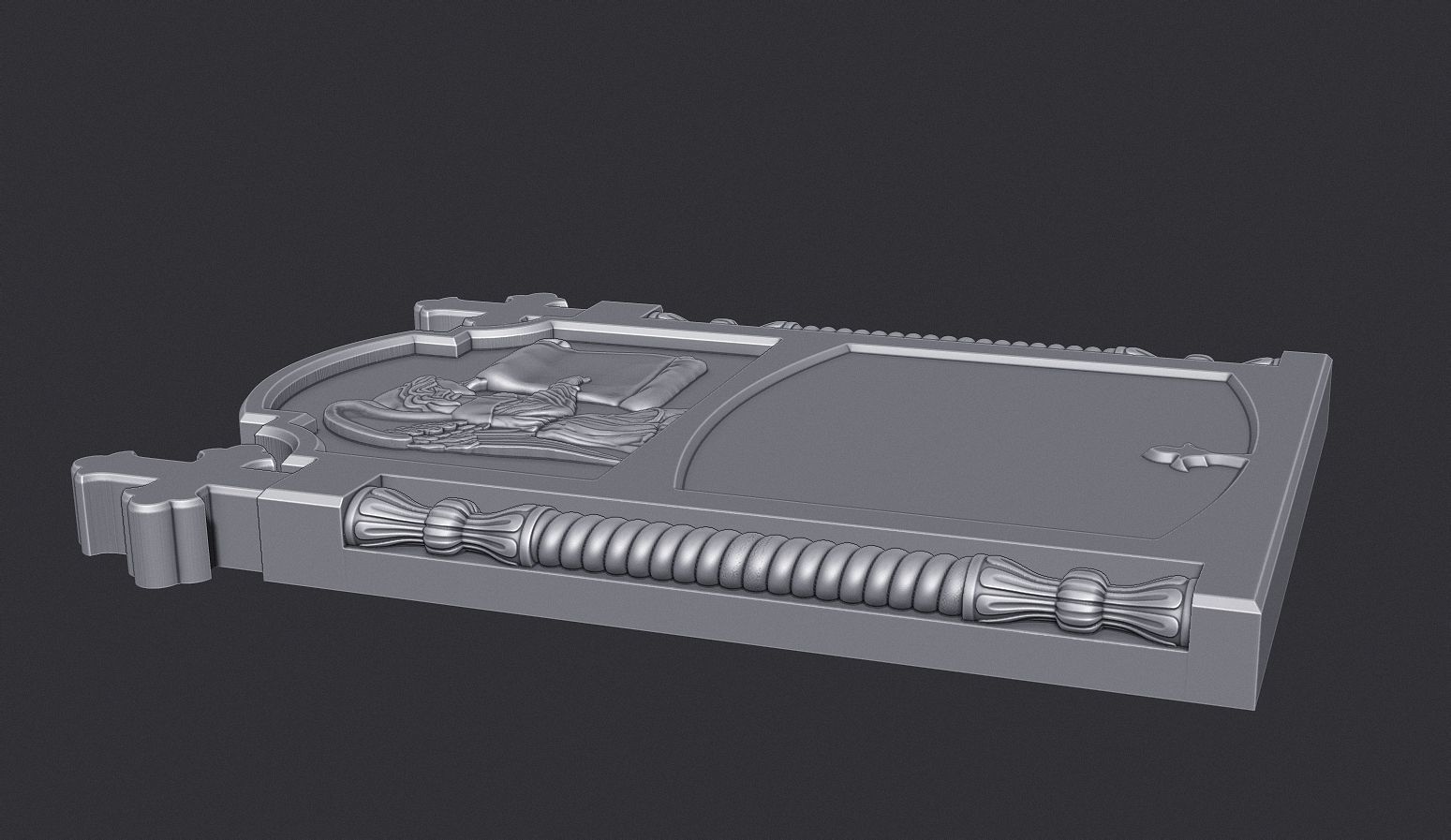 Memorial Tombstone with Cross  3D print model_7