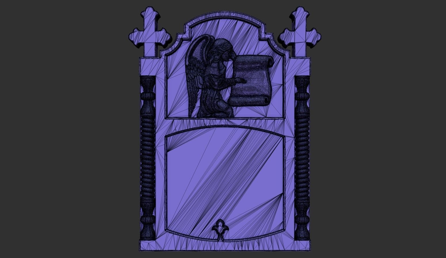 Memorial Tombstone with Cross  3D print model_13