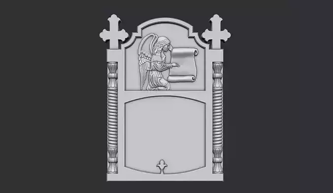 Memorial Tombstone with Cross  3D print model