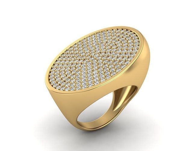 Oval diamond ring 3D print model