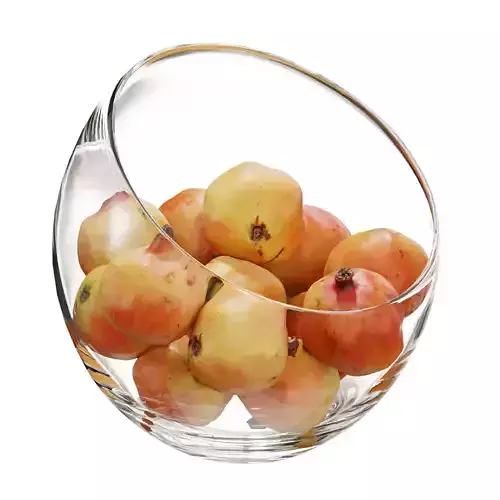Large Slant Fruit Bowl Pomegranate
