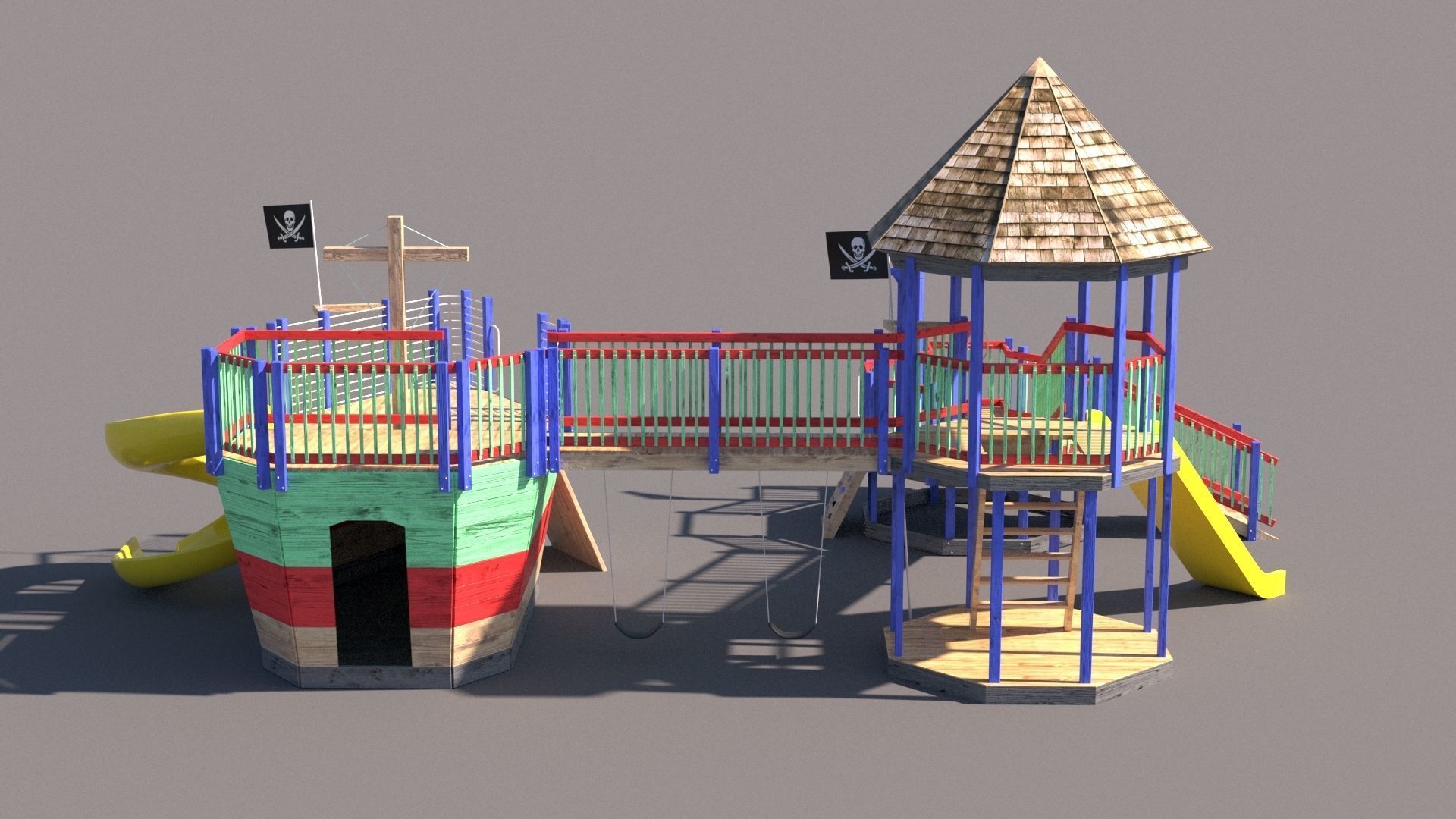 playground pirate ship Free 3D model_2