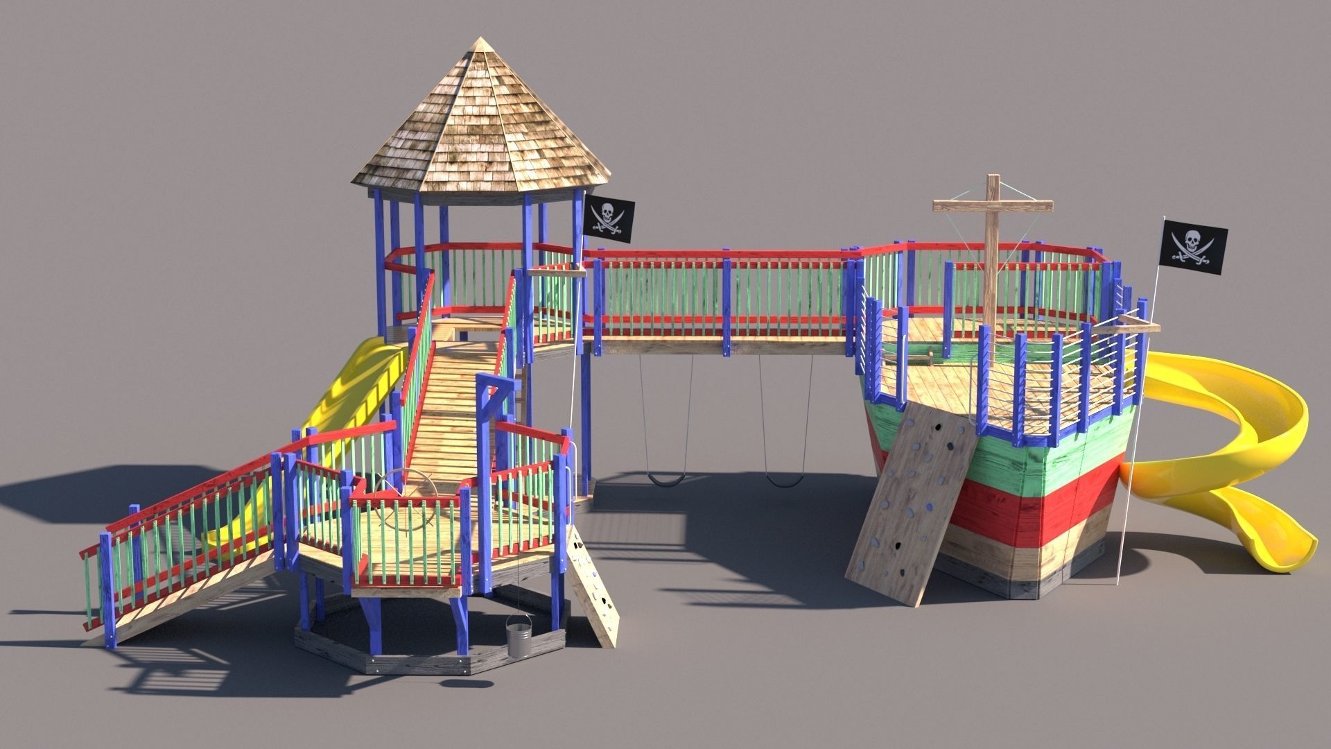 playground pirate ship Free 3D model_1