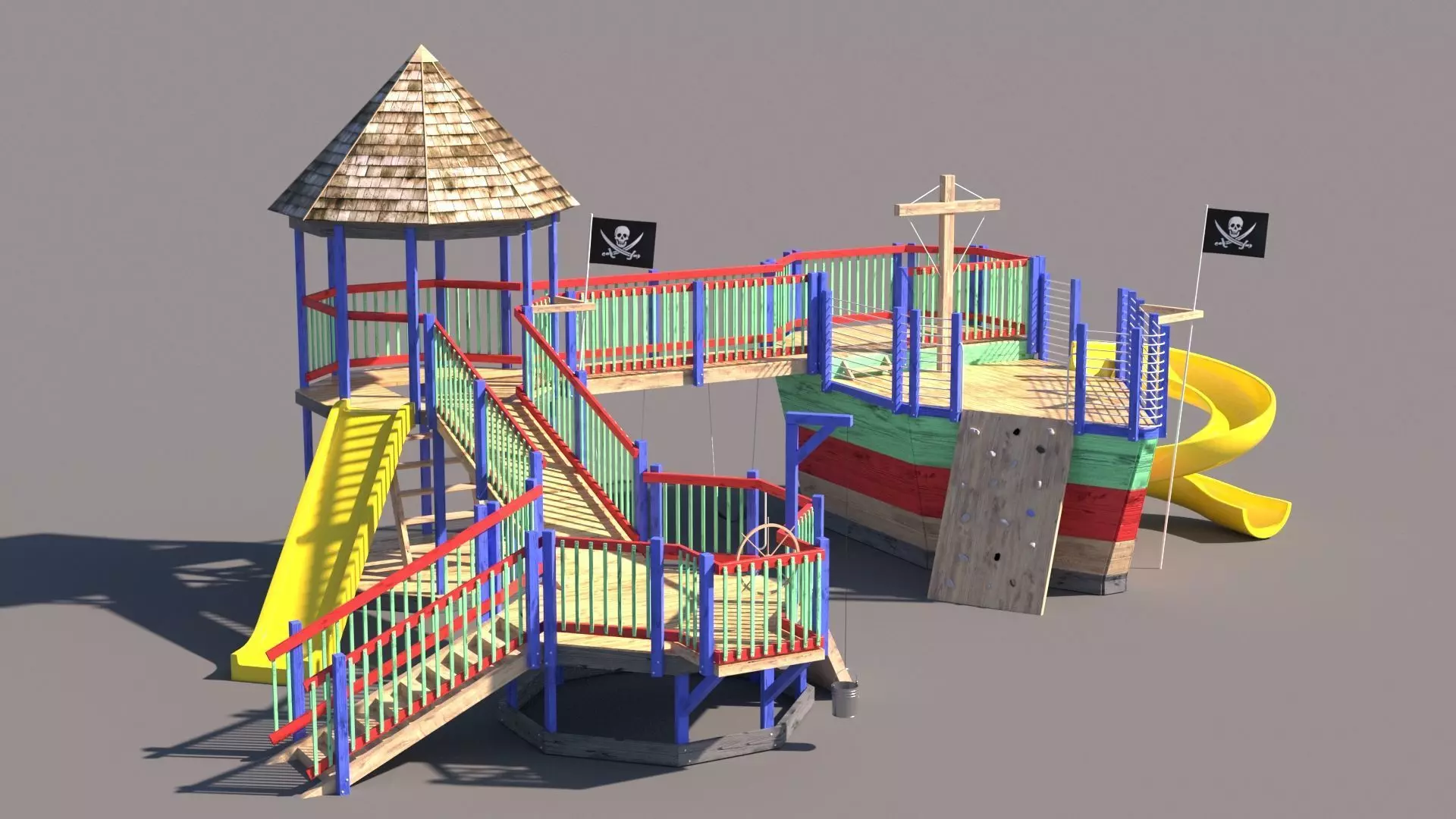 playground pirate ship Free 3D model_0