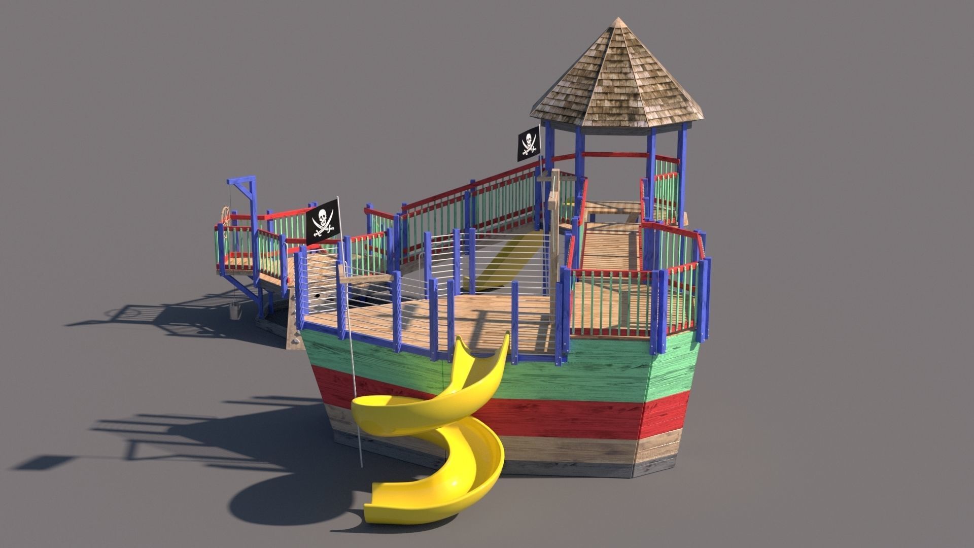 playground pirate ship Free 3D model_4