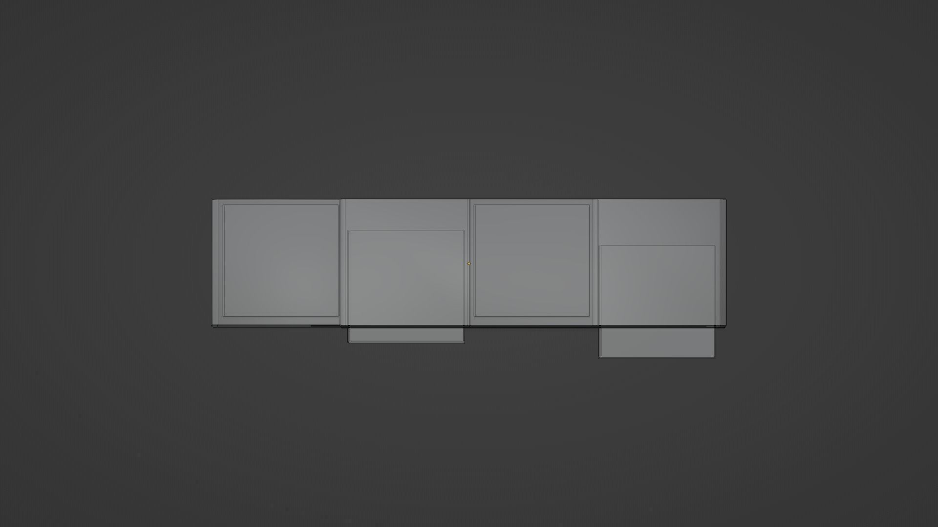 Wall cabinet wood pattern four compartments four boxes 3D model_10