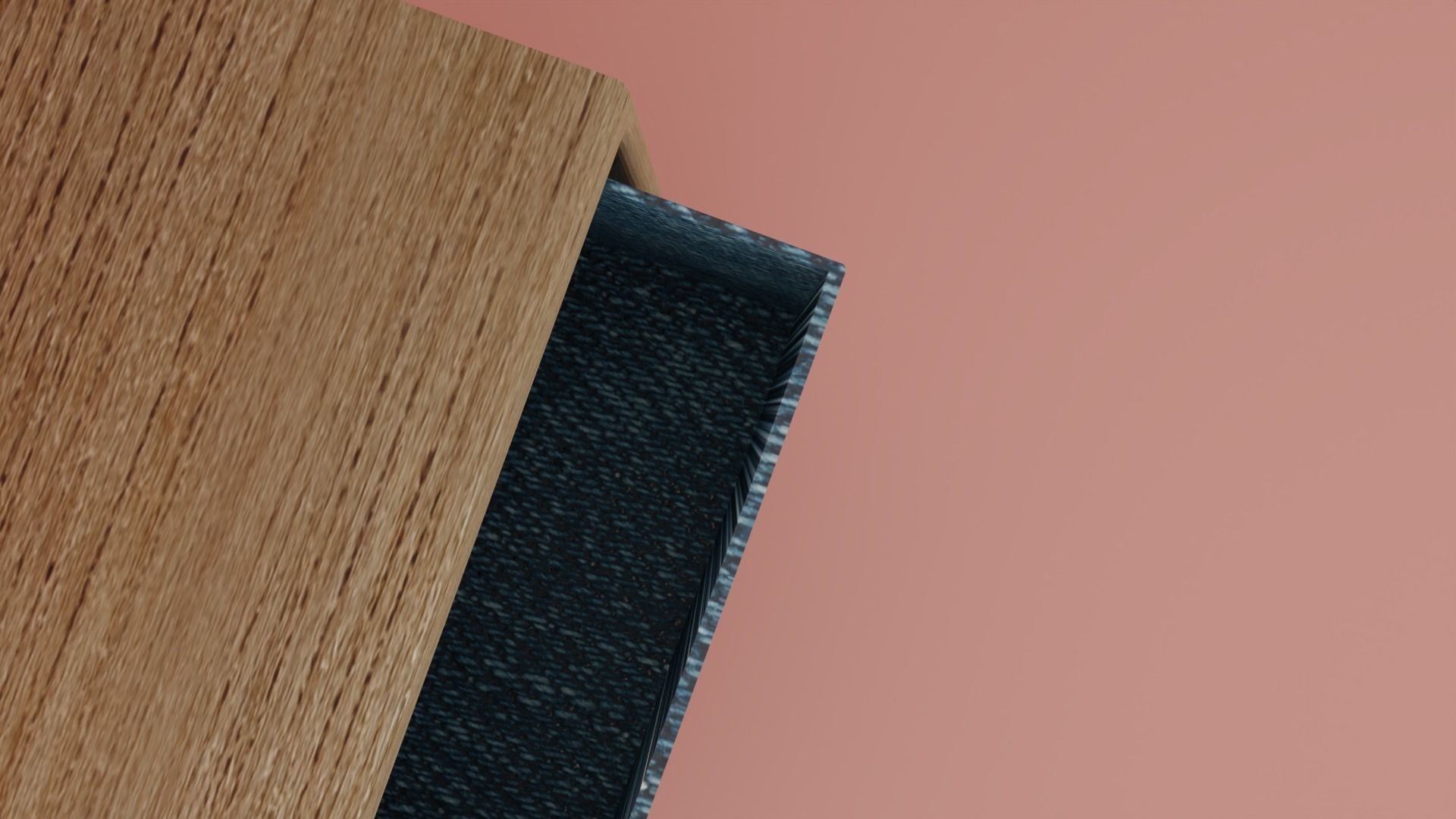 Wall cabinet wood pattern four compartments four boxes 3D model_5