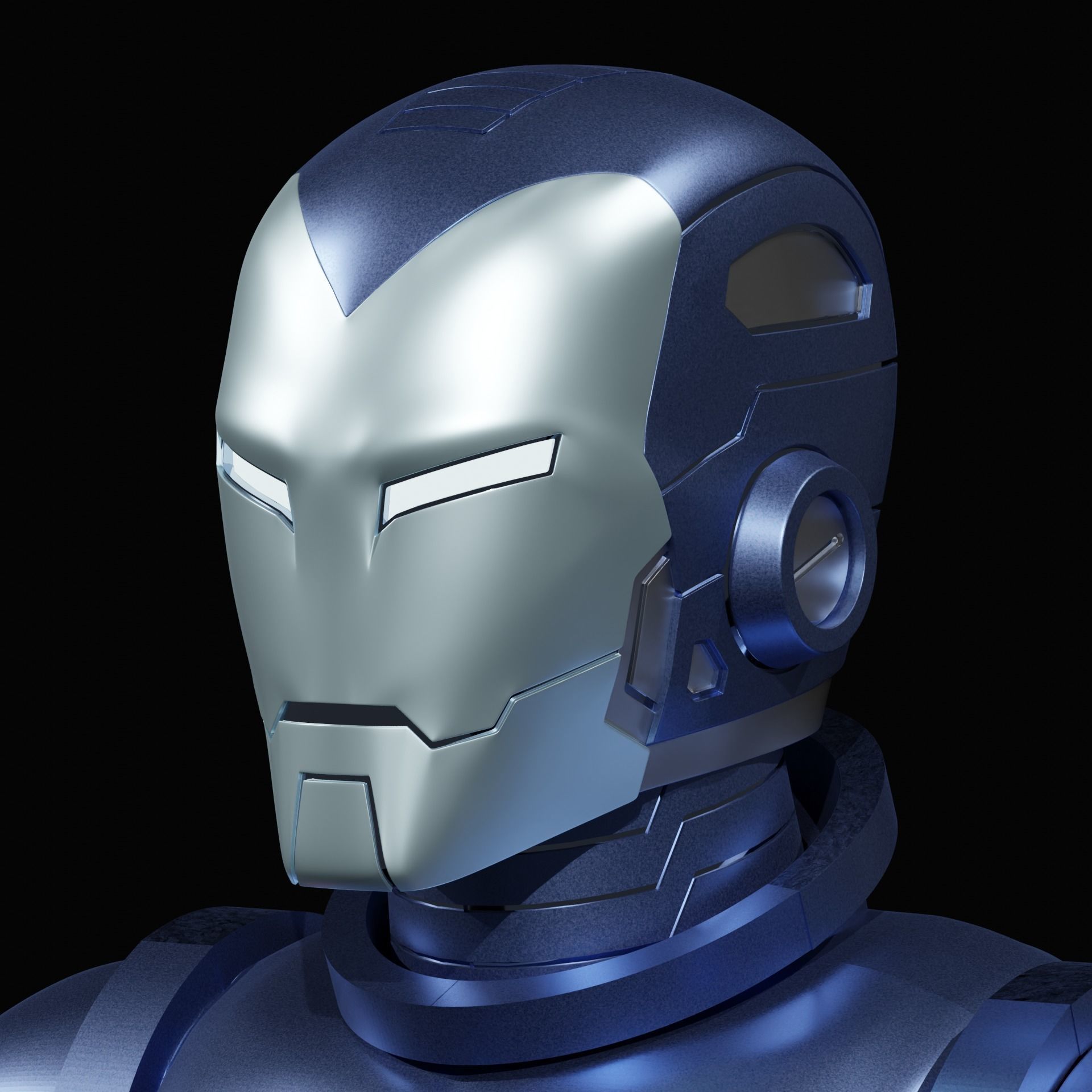 Classic Iron Man Stealth Helmet 3D print model_6
