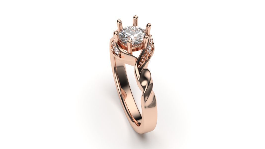 solitaire with ring sizes  8 part S11 3D print model_1