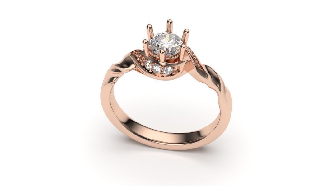solitaire with ring sizes  8 part S11 3D print model_7