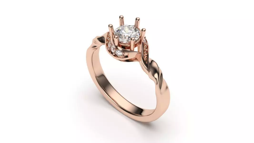 solitaire with ring sizes  8 part S11 3D print model_0