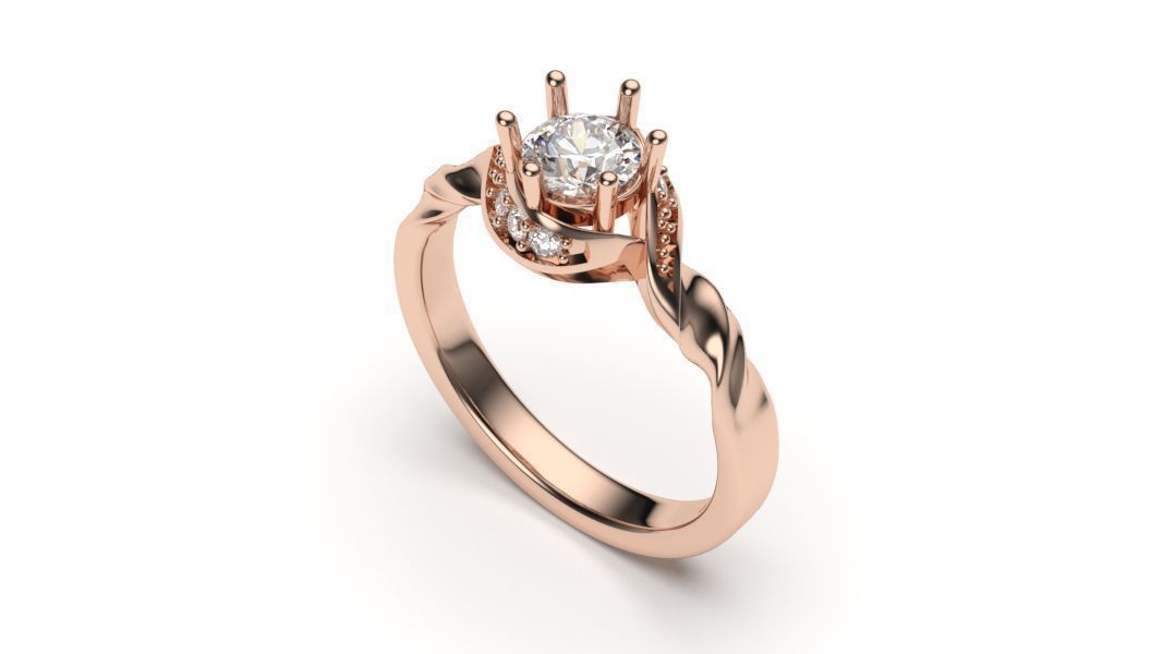 solitaire with ring sizes  8 part S11 3D print model_8