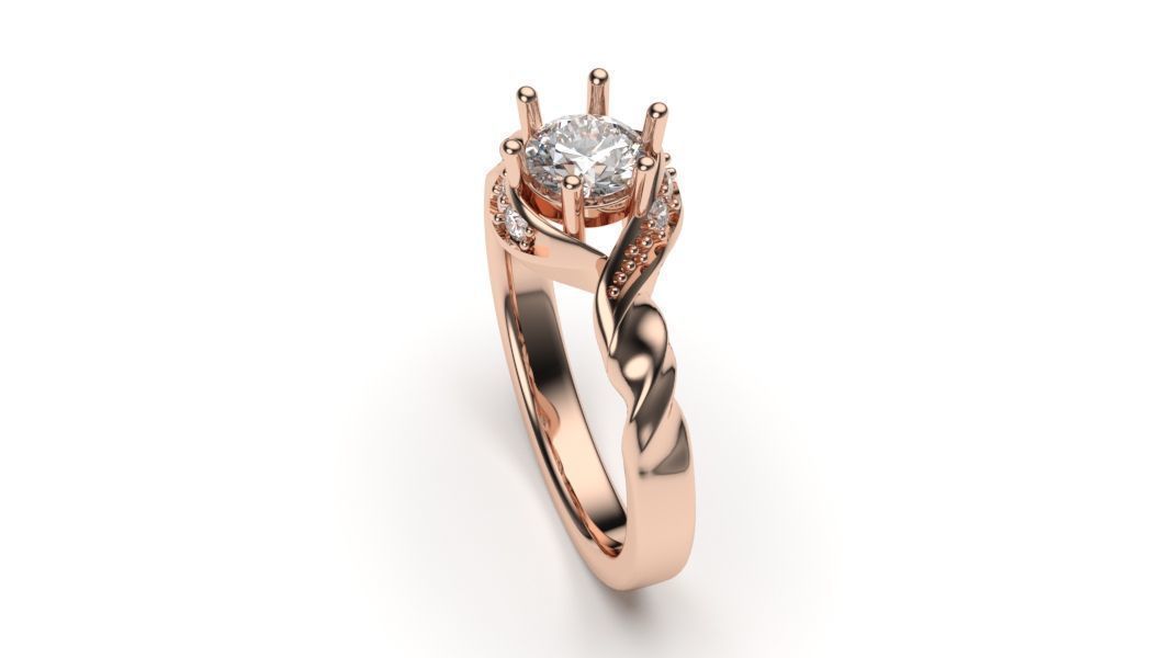solitaire with ring sizes  8 part S11 3D print model_9