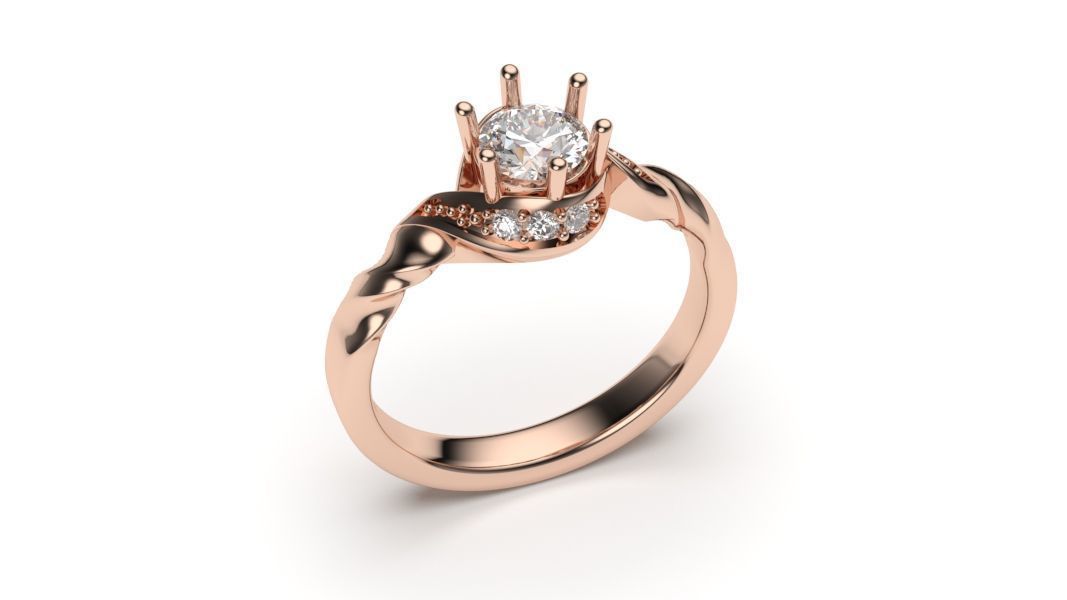 solitaire with ring sizes  8 part S11 3D print model_2
