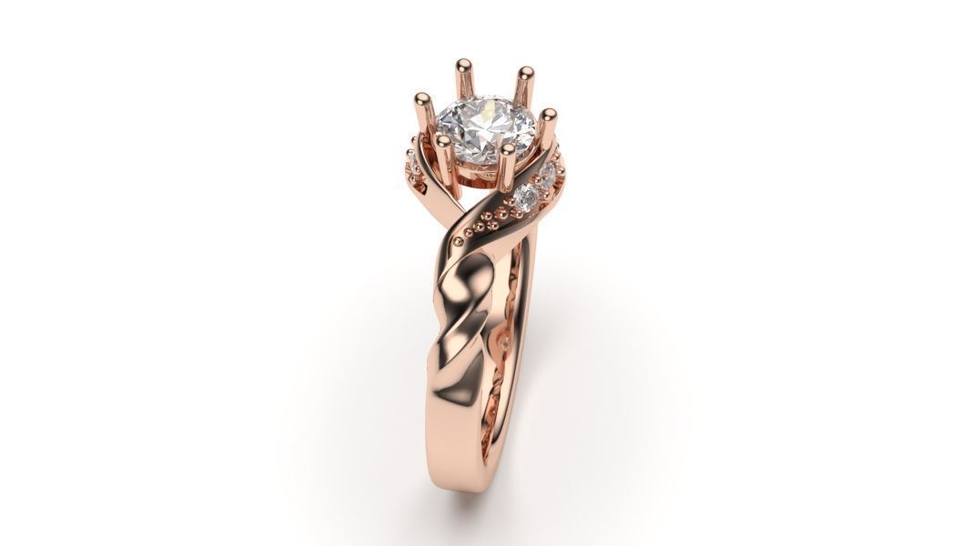 solitaire with ring sizes  8 part S11 3D print model_4