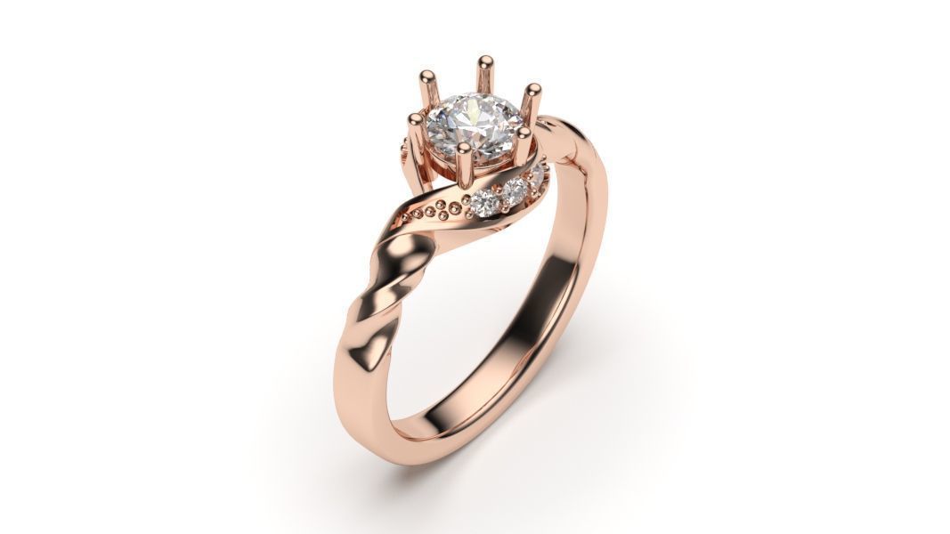 solitaire with ring sizes  8 part S11 3D print model_5
