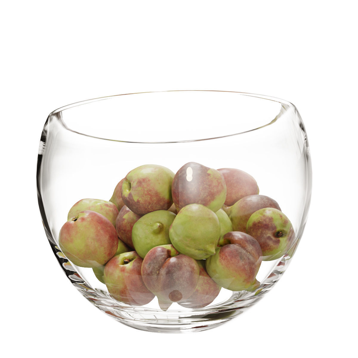 Large Slant Fruit Bowl peach 02 3D model_5