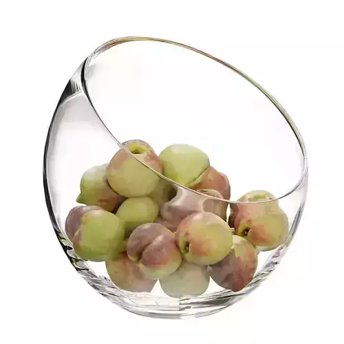 Large Slant Fruit Bowl peach 02 3D model