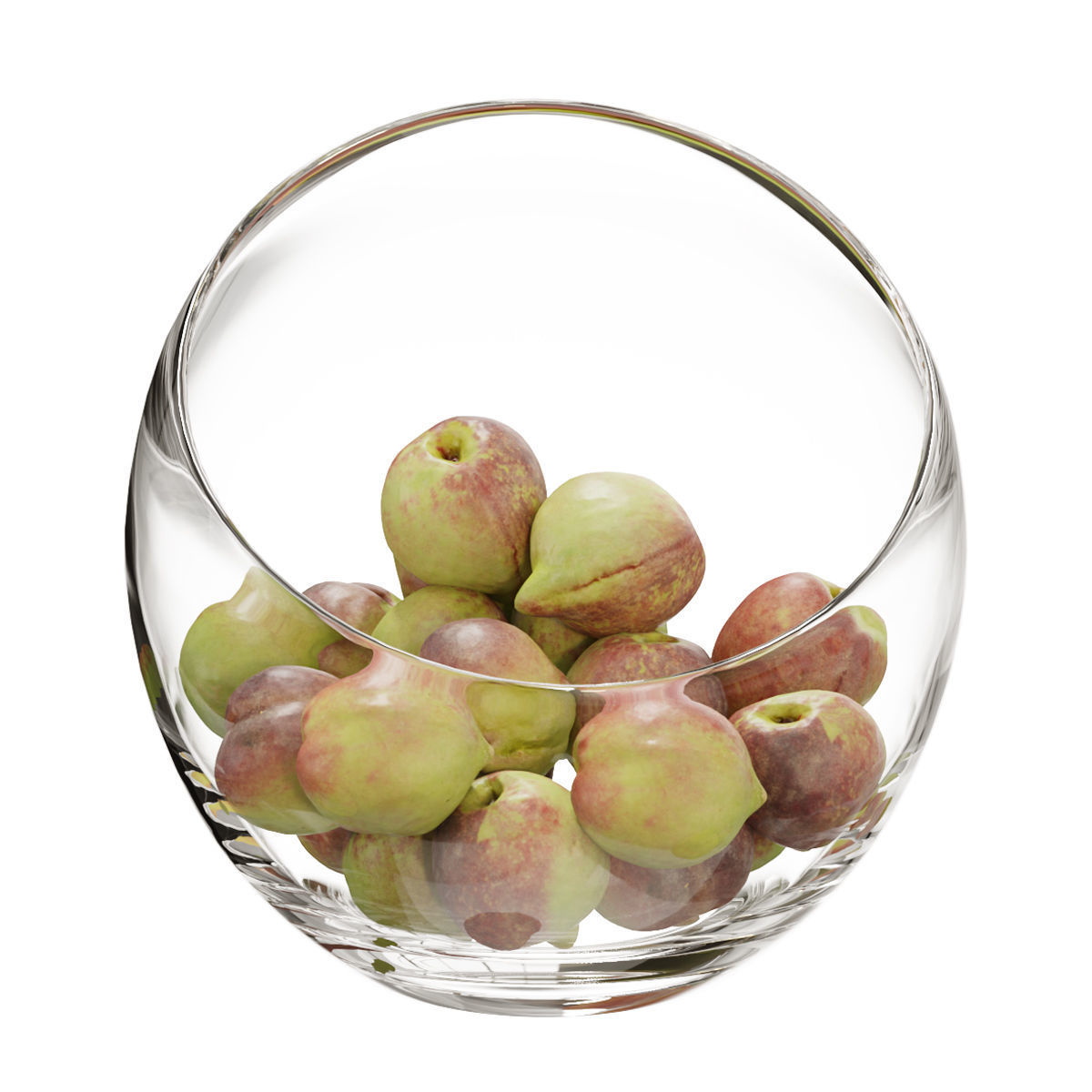 Large Slant Fruit Bowl peach 02 3D model_3