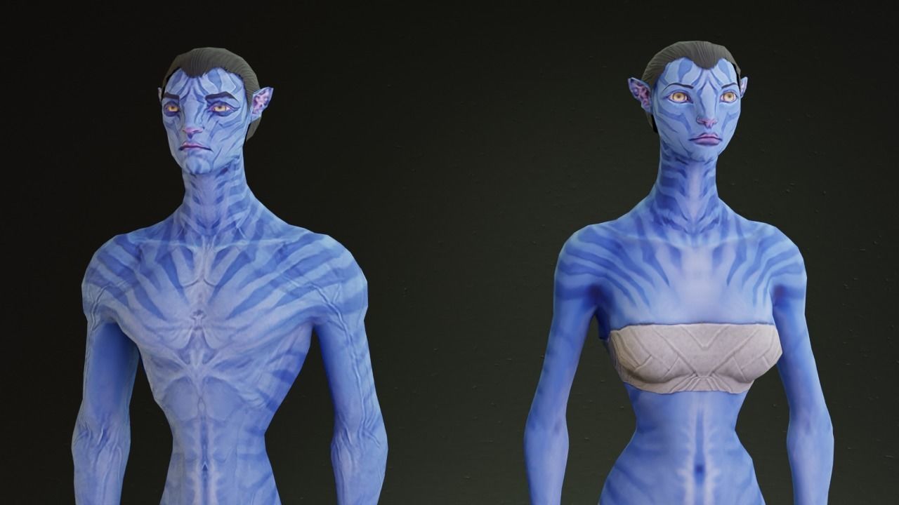 Avatar male and female character rigged 3D model_4