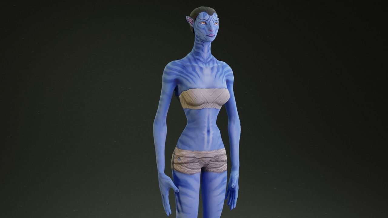Avatar male and female character rigged 3D model_1
