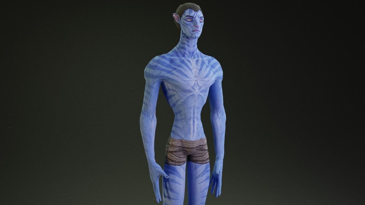 Avatar male and female character rigged 3D model_2