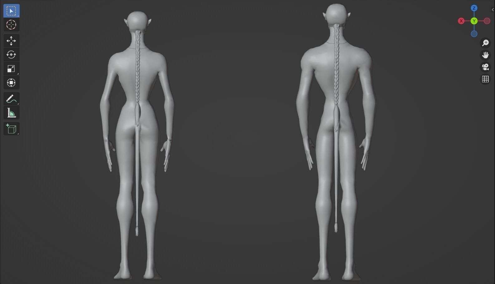 Avatar male and female character rigged 3D model_12