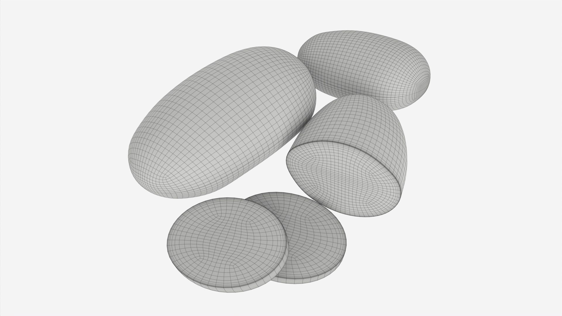 Potato whole half and slices 02 3D model_6