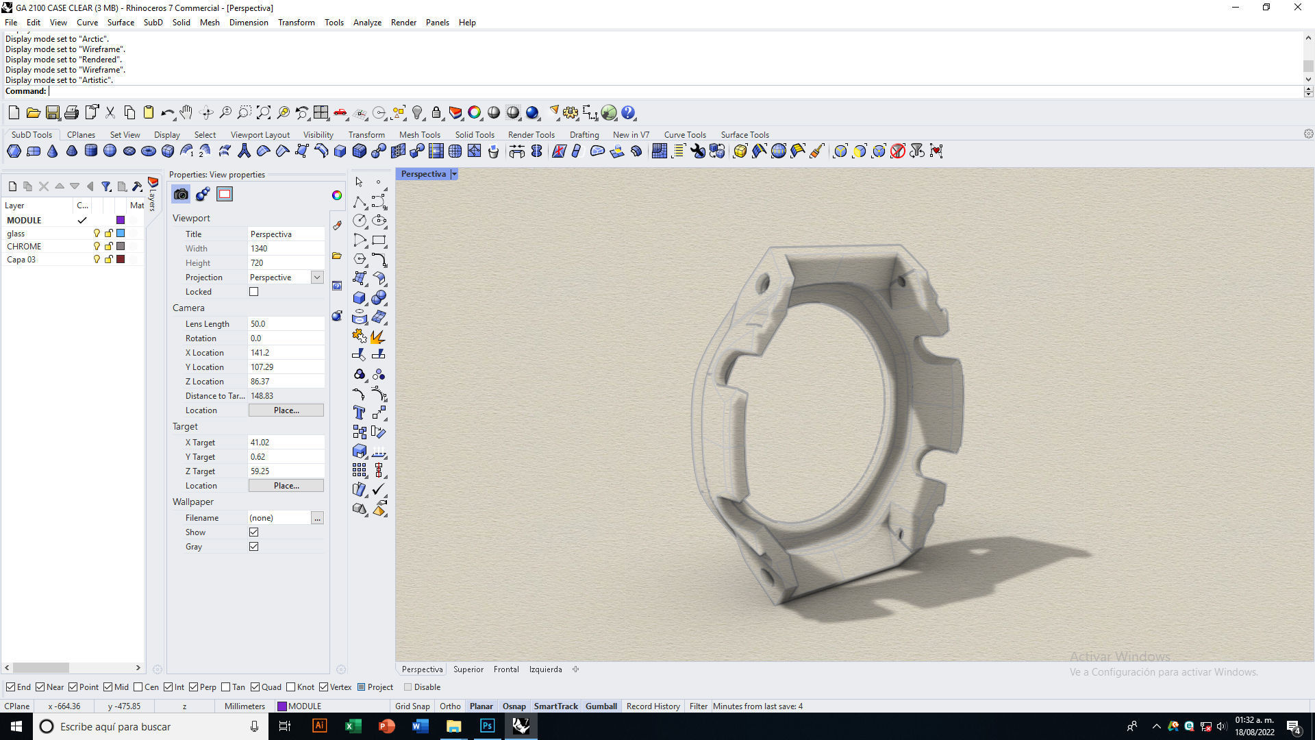 Clear Watch Case for CASIO GA-2100 3D print model_7