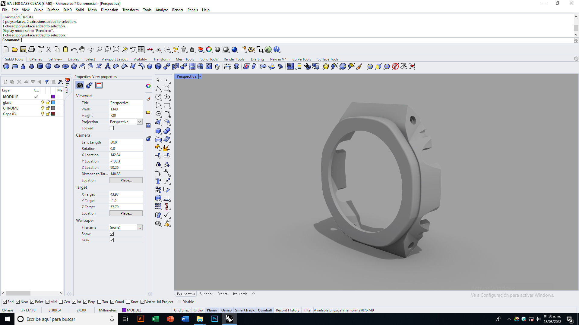 Clear Watch Case for CASIO GA-2100 3D print model_12