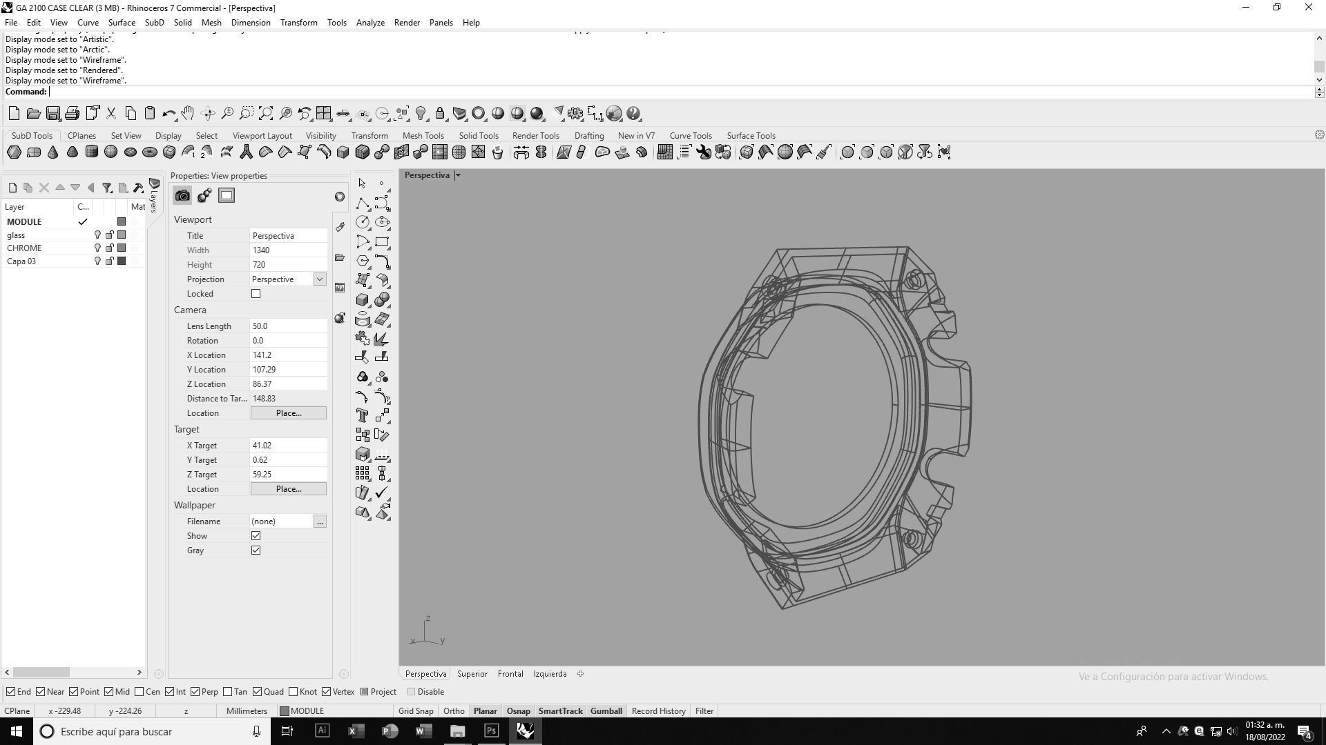 Clear Watch Case for CASIO GA-2100 3D print model_8