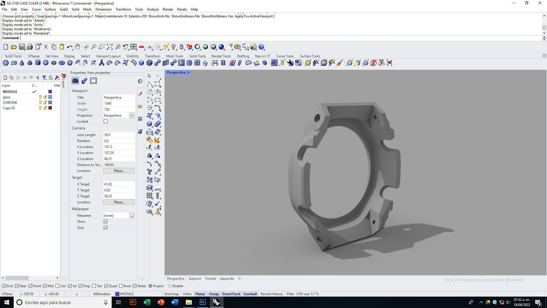 Clear Watch Case for CASIO GA-2100 3D print model_9