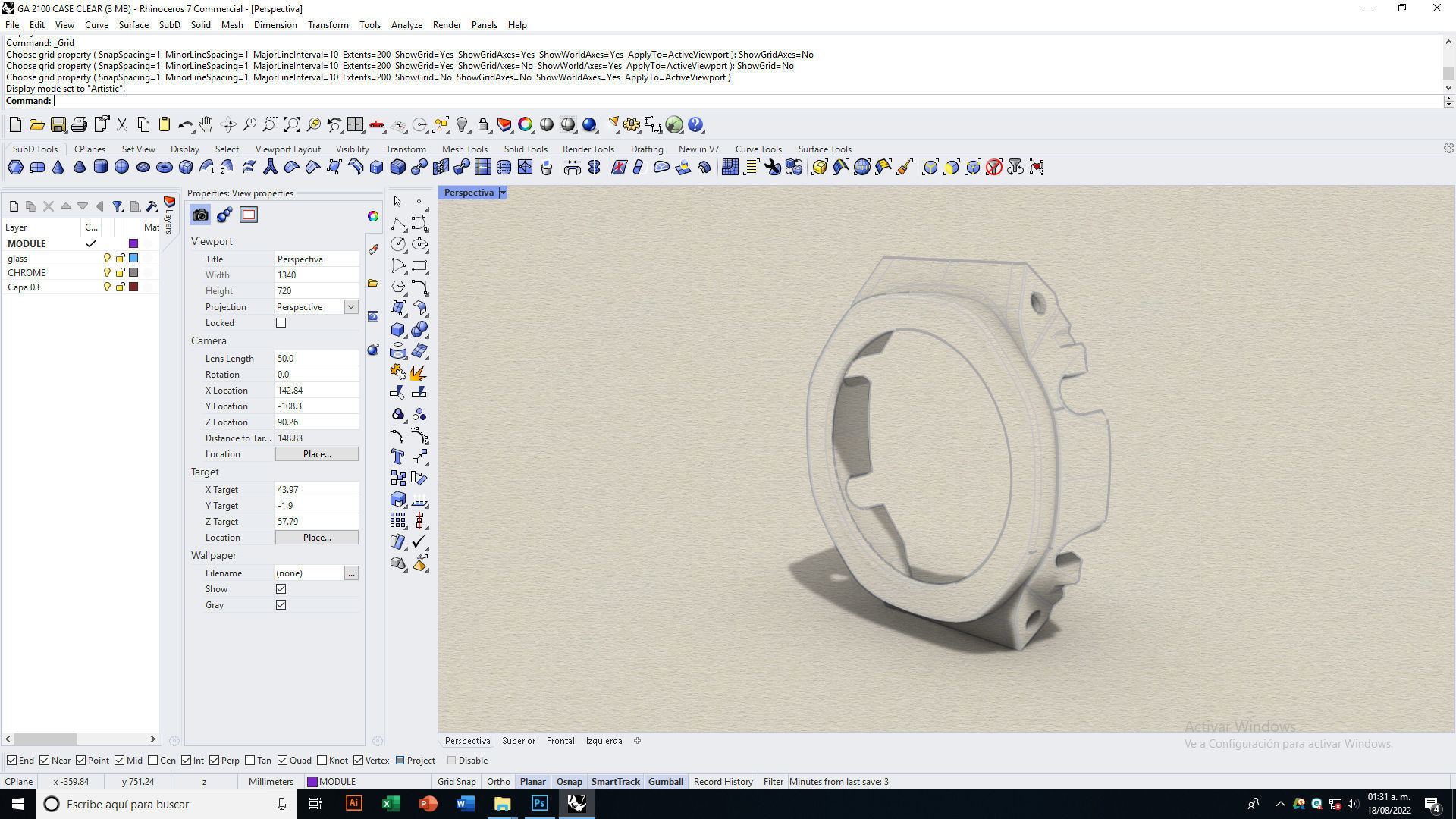 Clear Watch Case for CASIO GA-2100 3D print model_10
