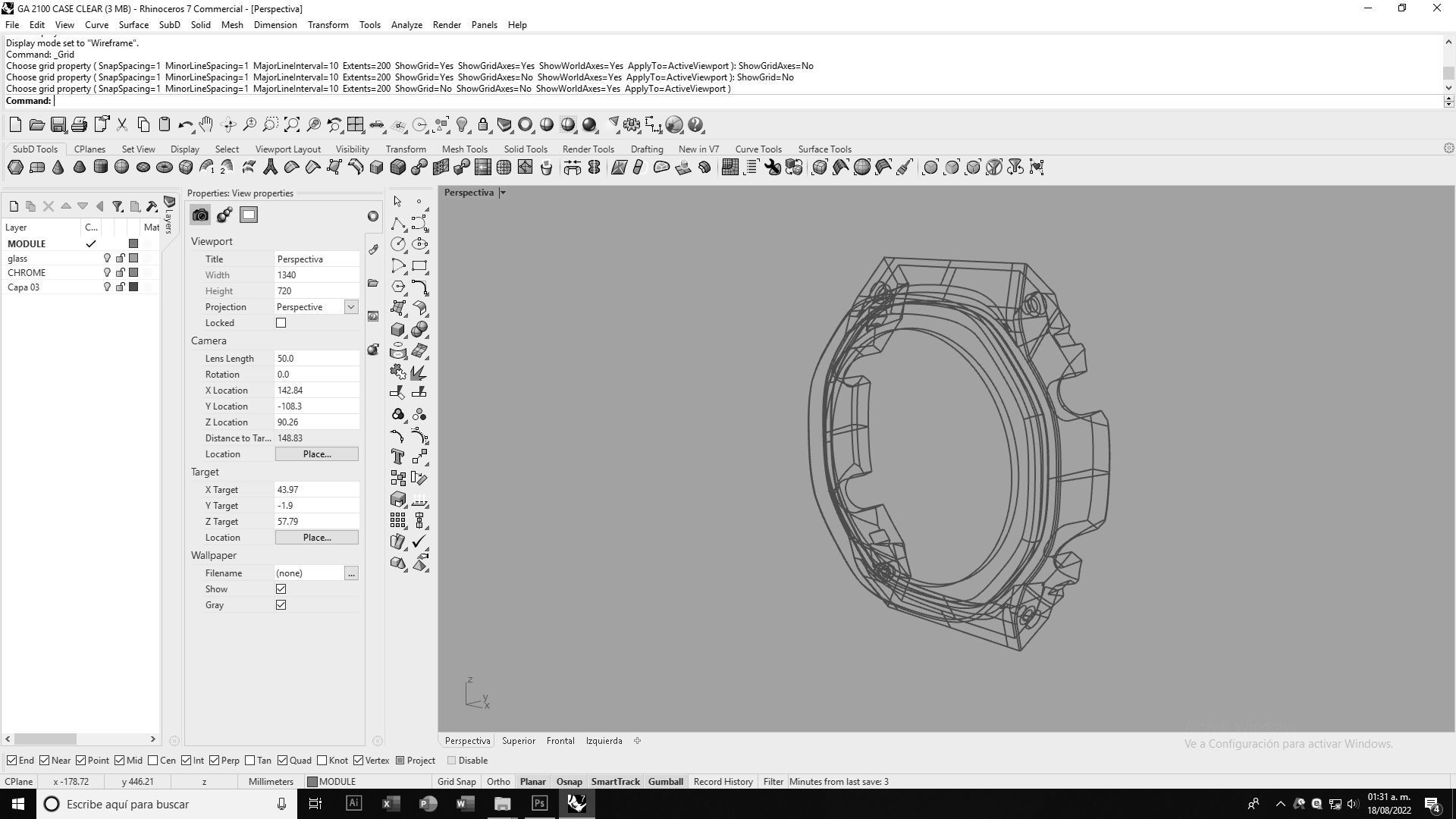 Clear Watch Case for CASIO GA-2100 3D print model_11