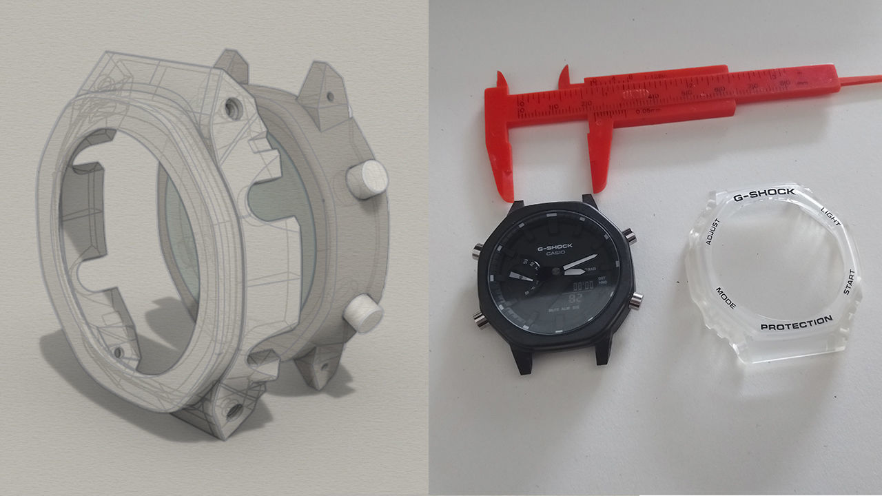 Clear Watch Case for CASIO GA-2100 3D print model_1