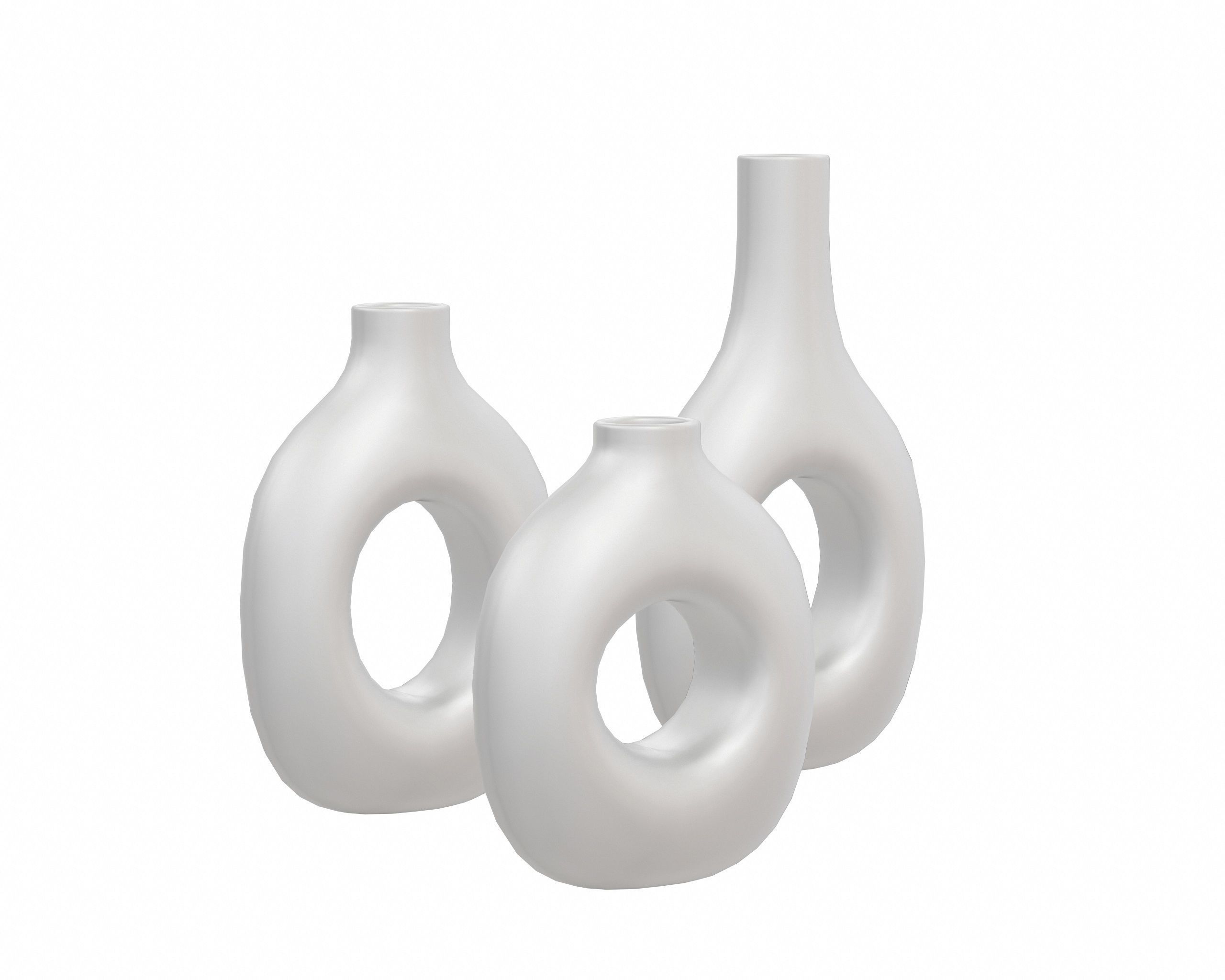 Turquoise and Gold Decor Vase Set 3D model_6