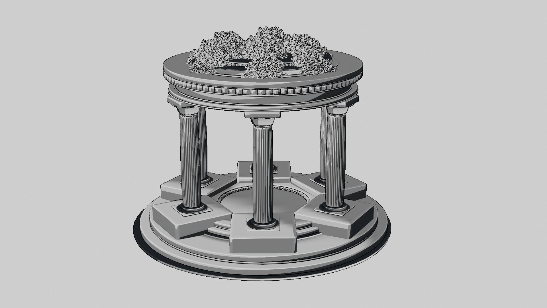 Ancient architectural ornament with doric columns KIT 3D model_14