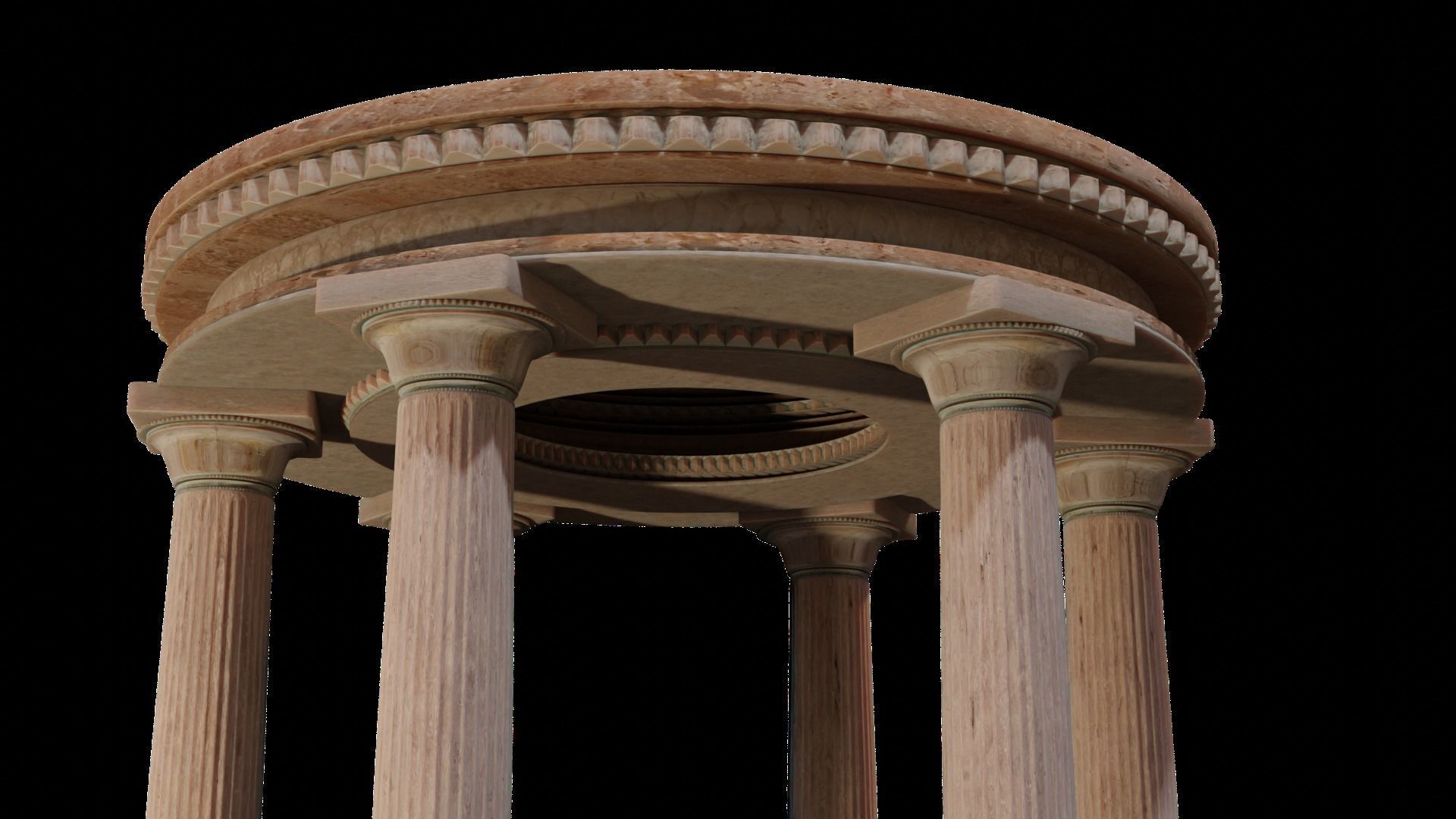 Ancient architectural ornament with doric columns KIT 3D model_1