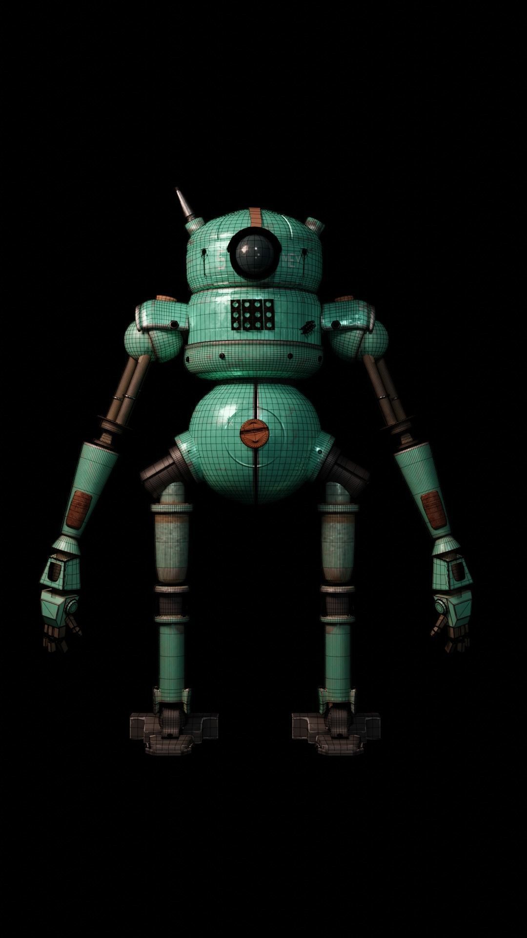 3D Metal Machine Robot -  HighPoly Low-poly 3D model_4