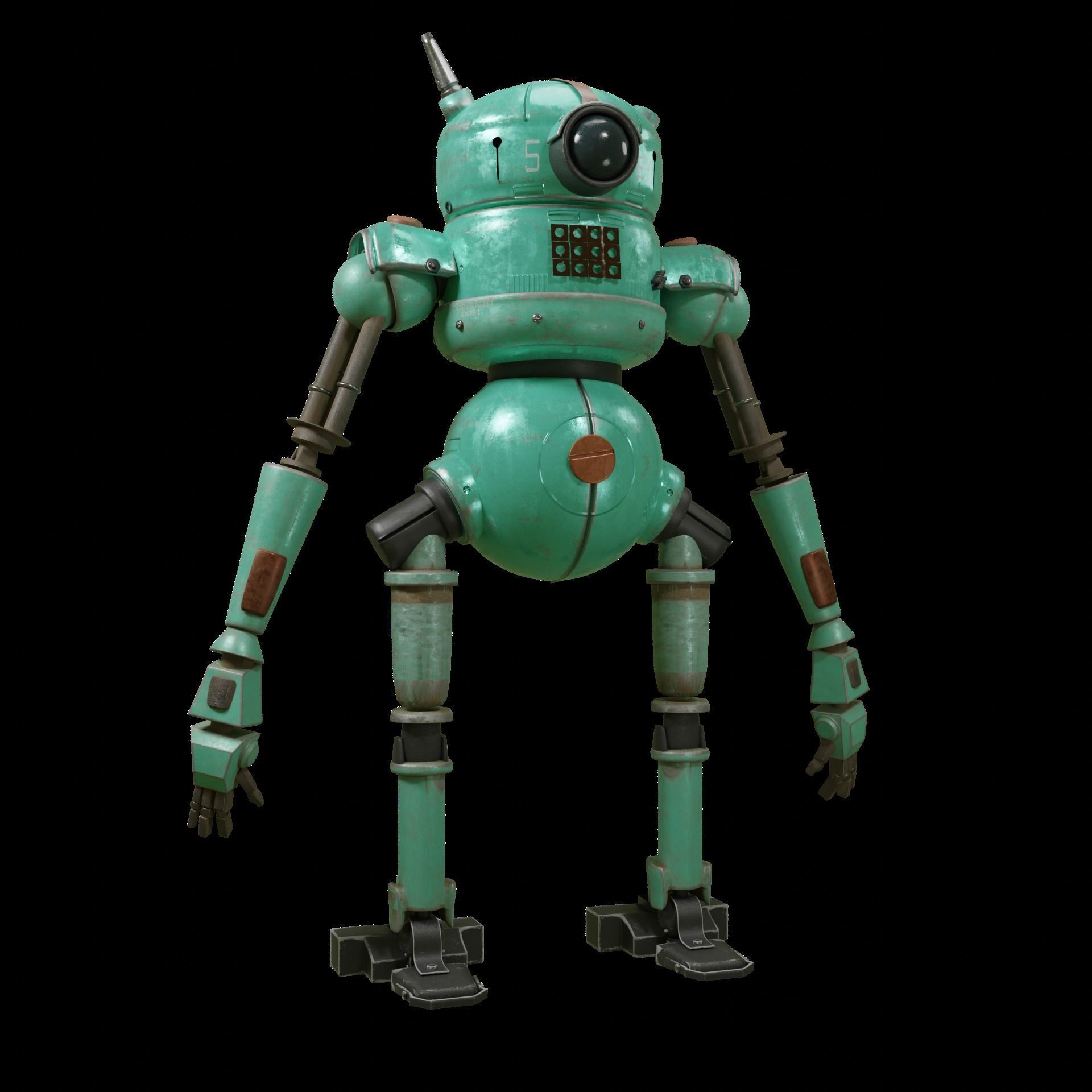 3D Metal Machine Robot -  HighPoly Low-poly 3D model_7