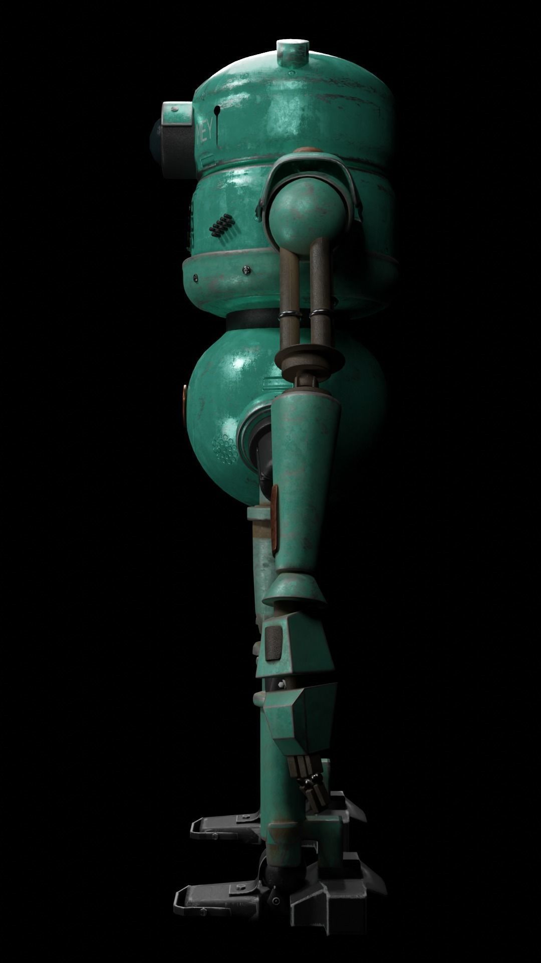 3D Metal Machine Robot -  HighPoly Low-poly 3D model_3