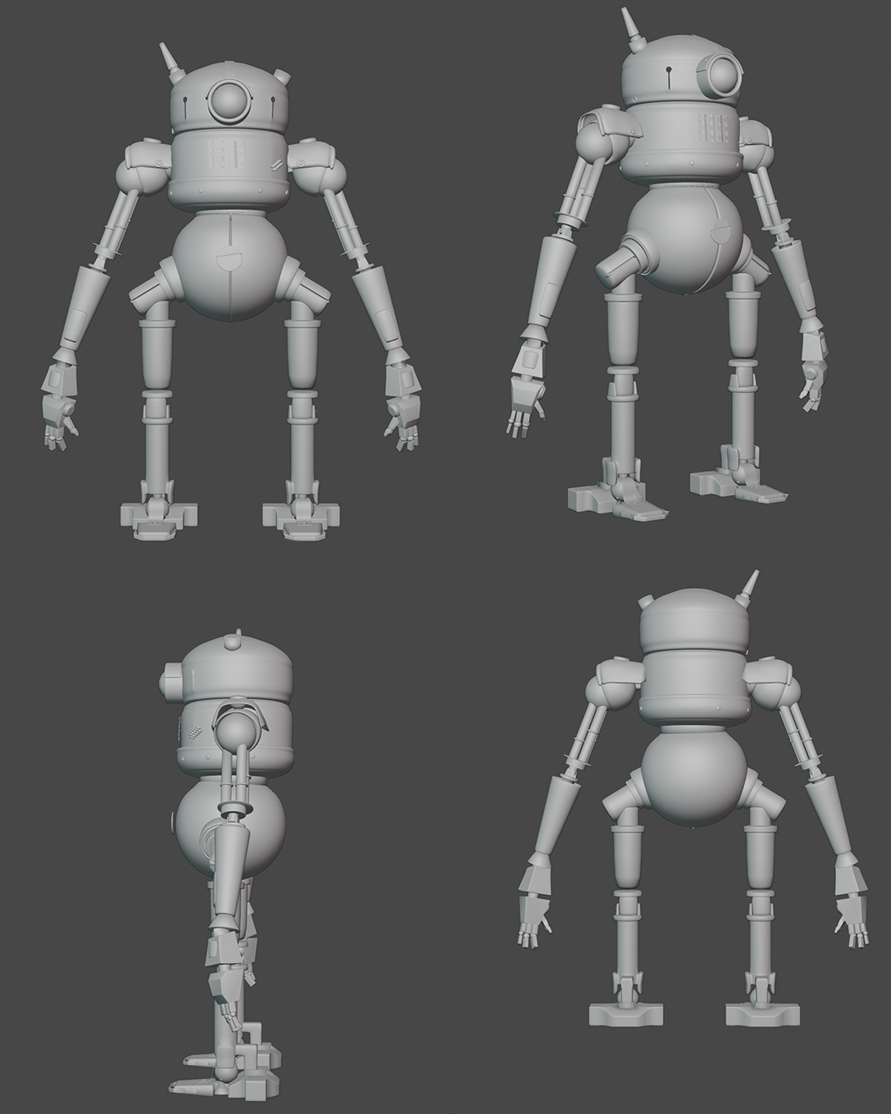 3D Metal Machine Robot -  HighPoly Low-poly 3D model_6